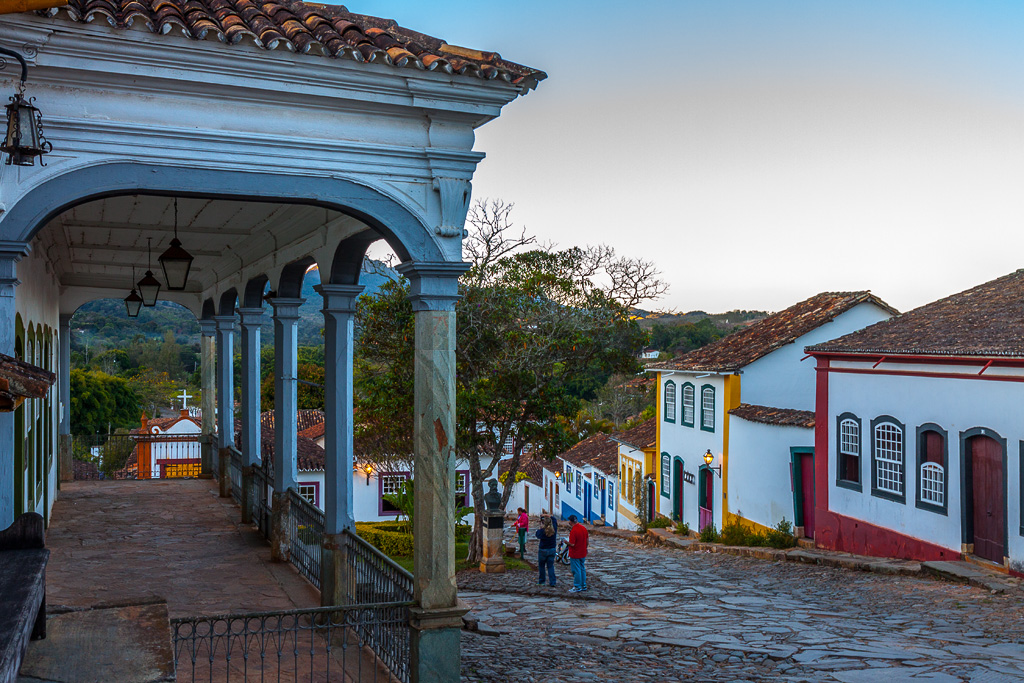 Casco antiguo de Tiradentes al atardecer, Brasil